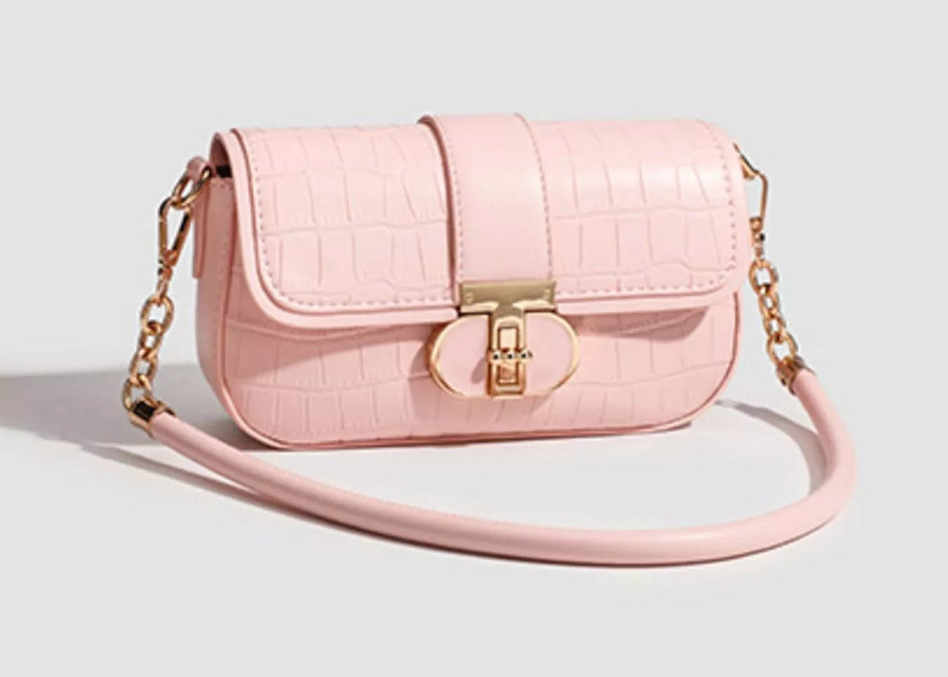 Textured Vegan Leather Flap Shoulder Bag