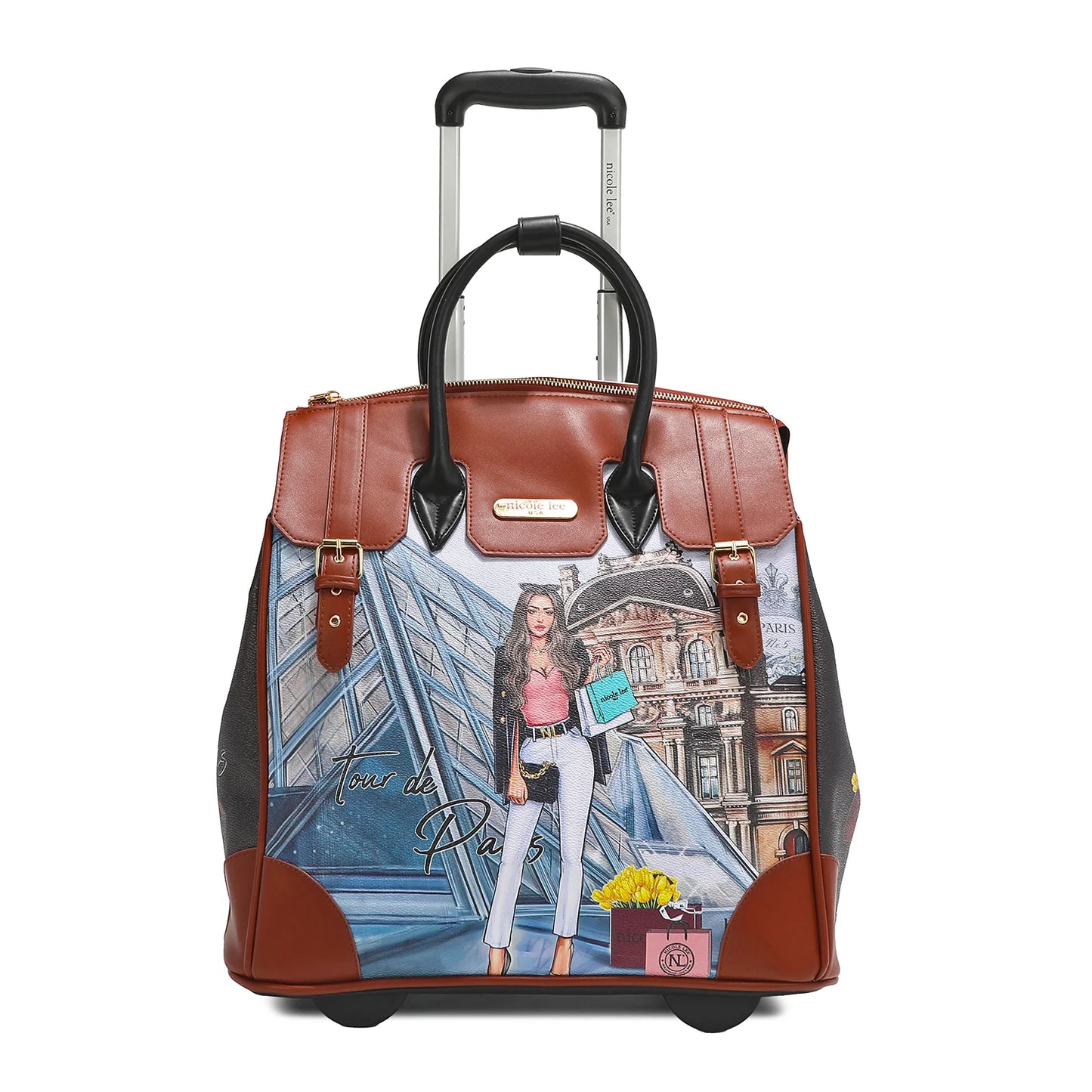 Zip Top Rolling Tote Bag - Lily Bloom Store