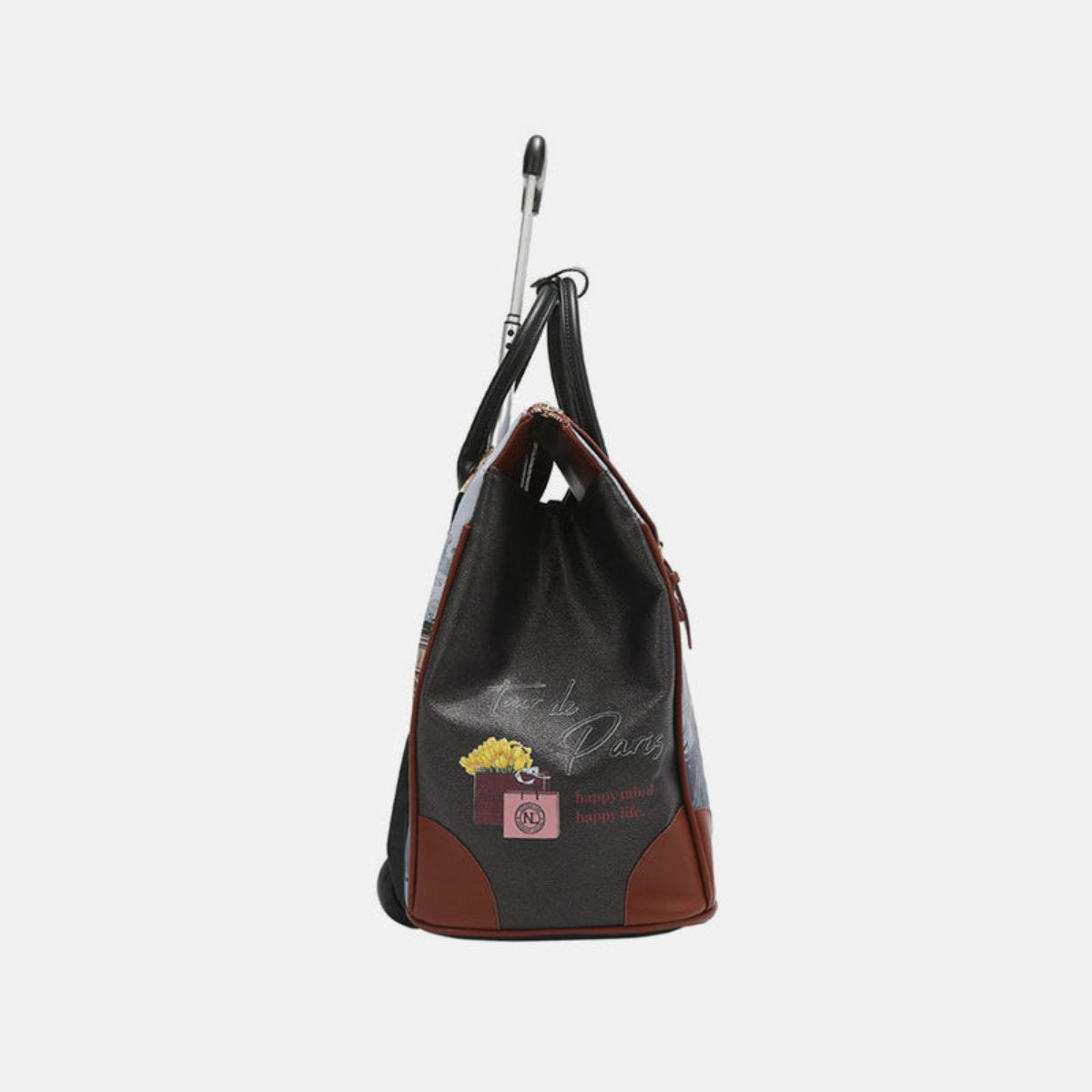 Zip Top Rolling Tote Bag - Lily Bloom Store