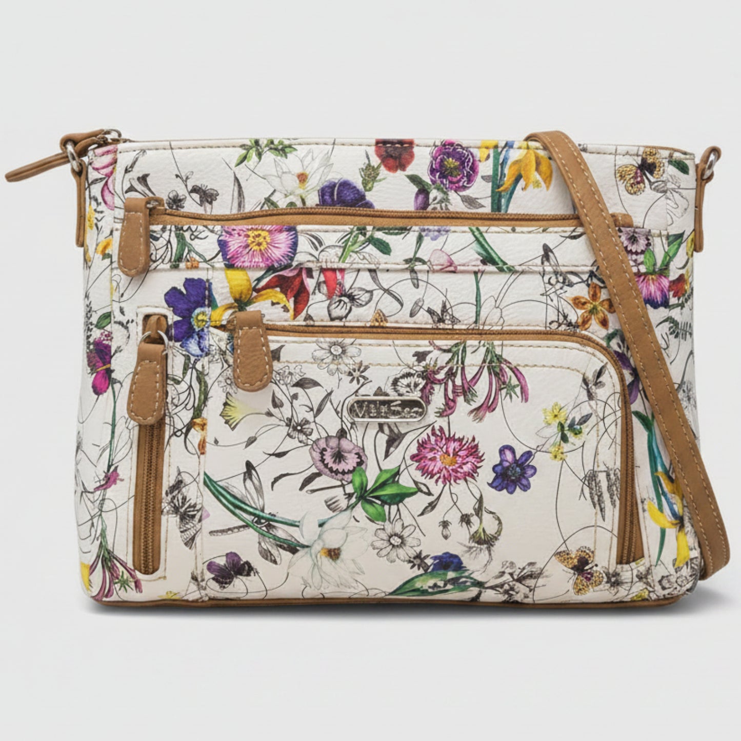 Top zip closure Crossbody Bag - Lily Bloom