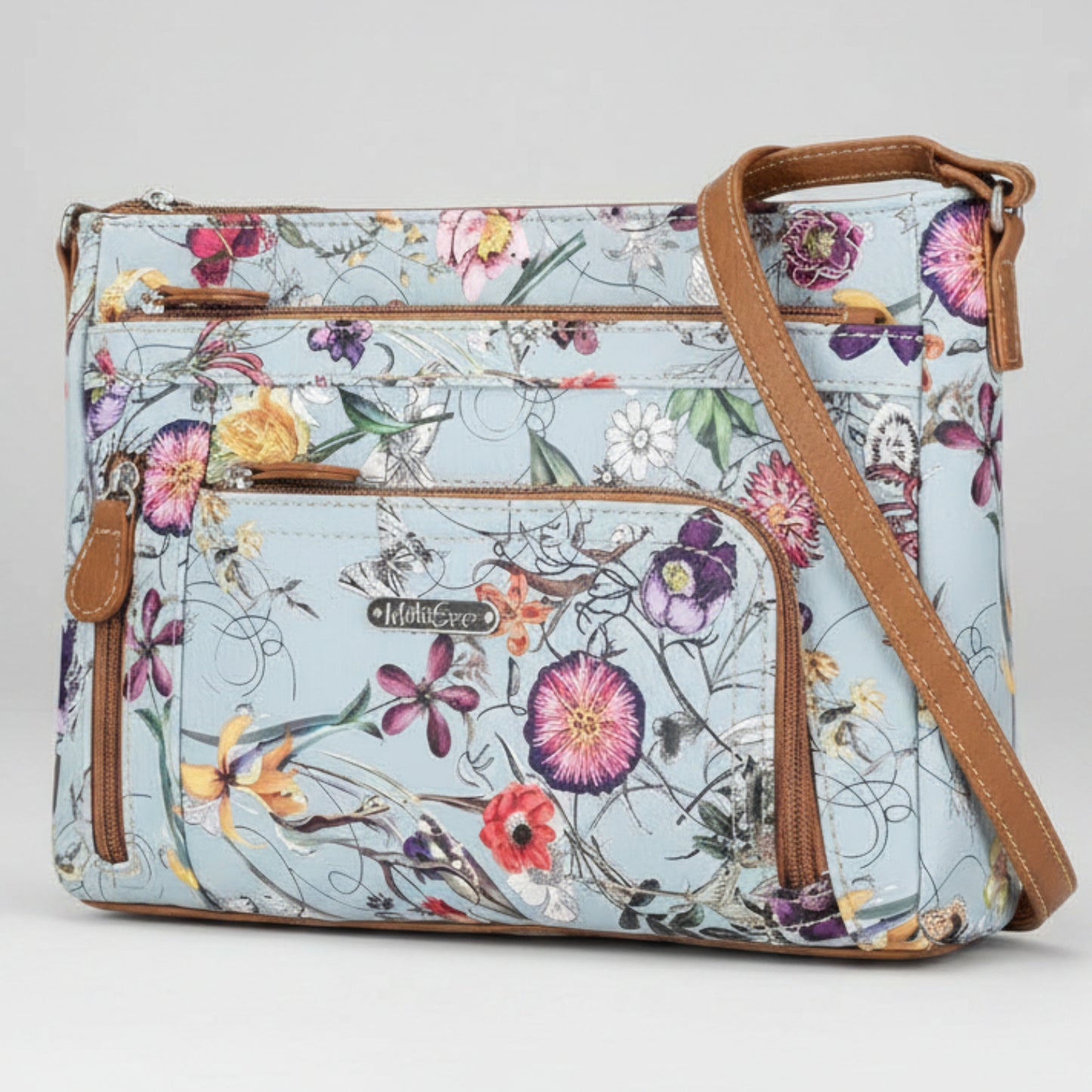 Top zip closure Crossbody Bag - Lily Bloom