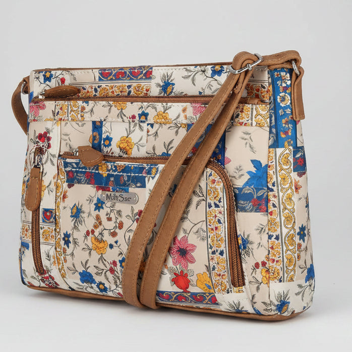 Top zip closure Crossbody Bag - Lily Bloom