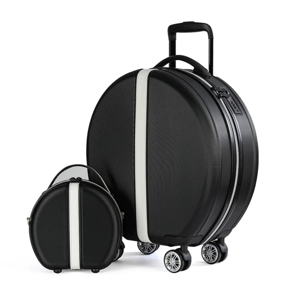 Travel Round Suitcase Trolley with Wheels & Shoulder Bag Set - Lily Bloom Store