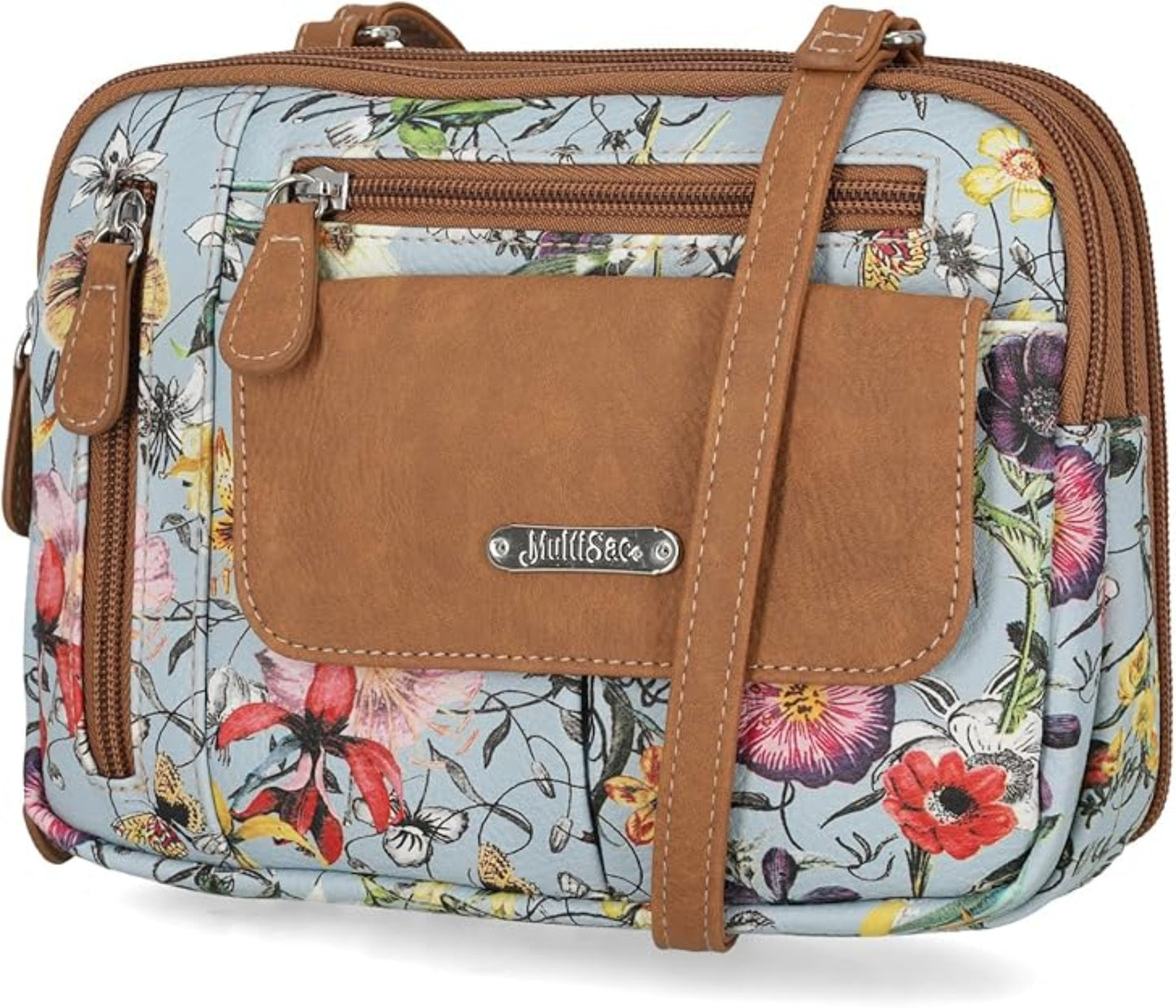Triple Compartment Crossbody Bag - Lily Bloom