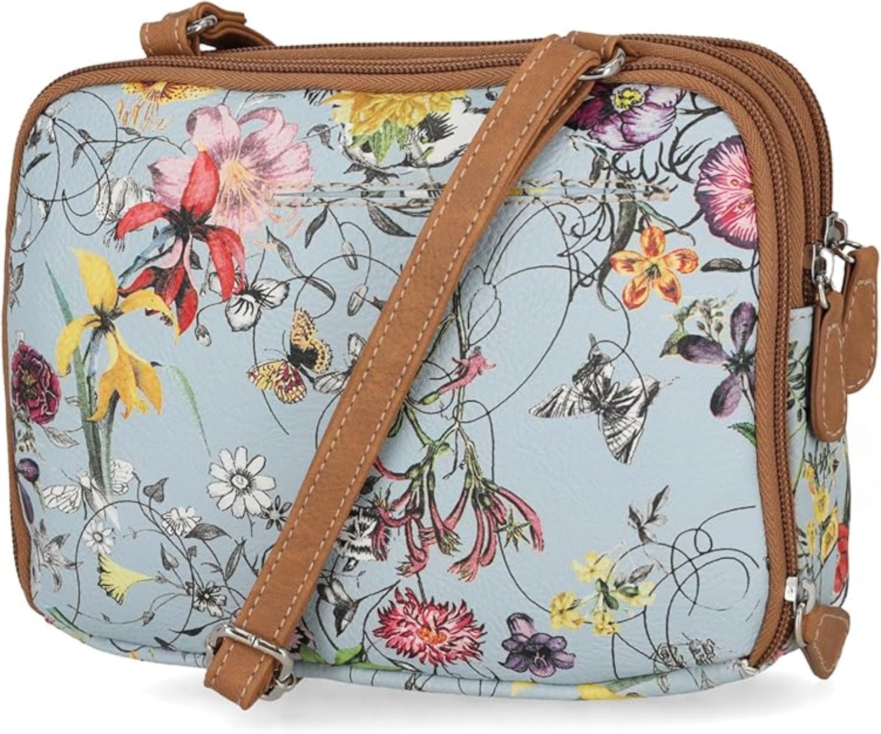 Triple Compartment Crossbody Bag - Lily Bloom