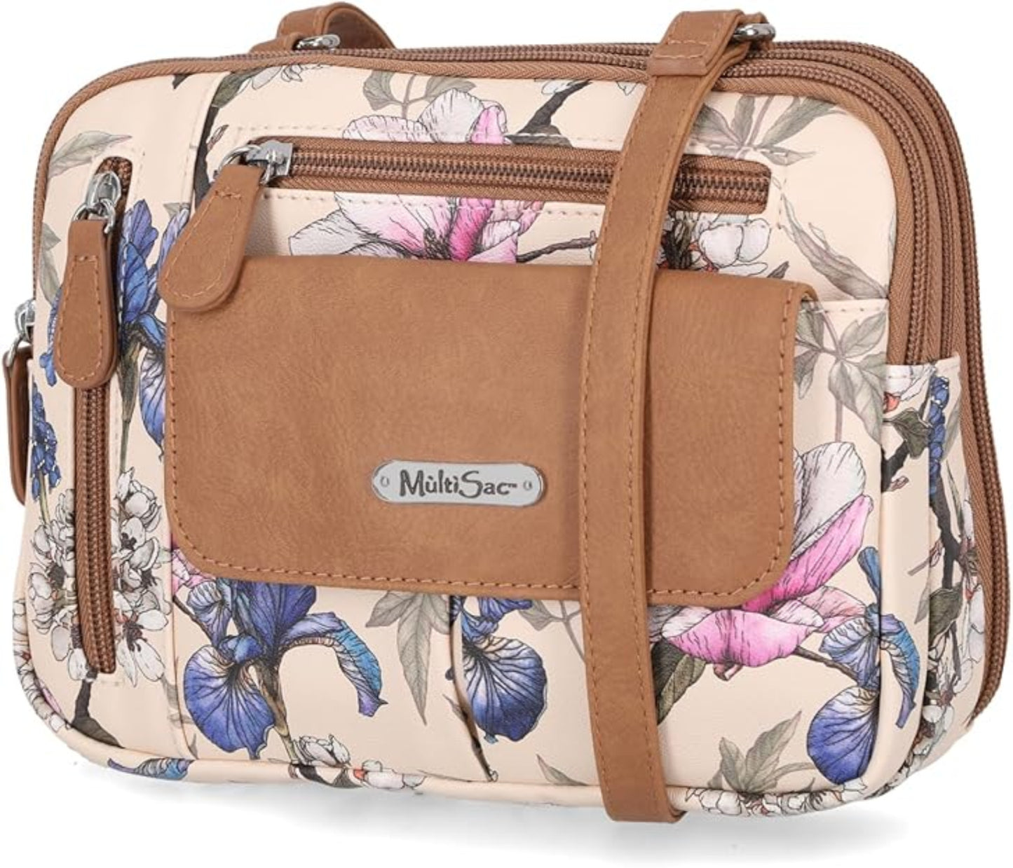 Triple Compartment Crossbody Bag - Lily Bloom