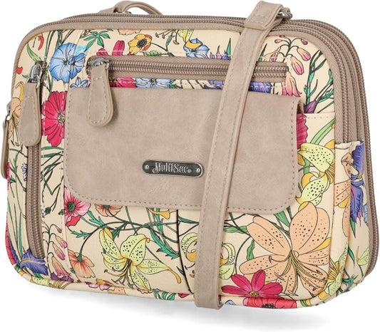 Triple Compartment Crossbody Bag - Lily Bloom