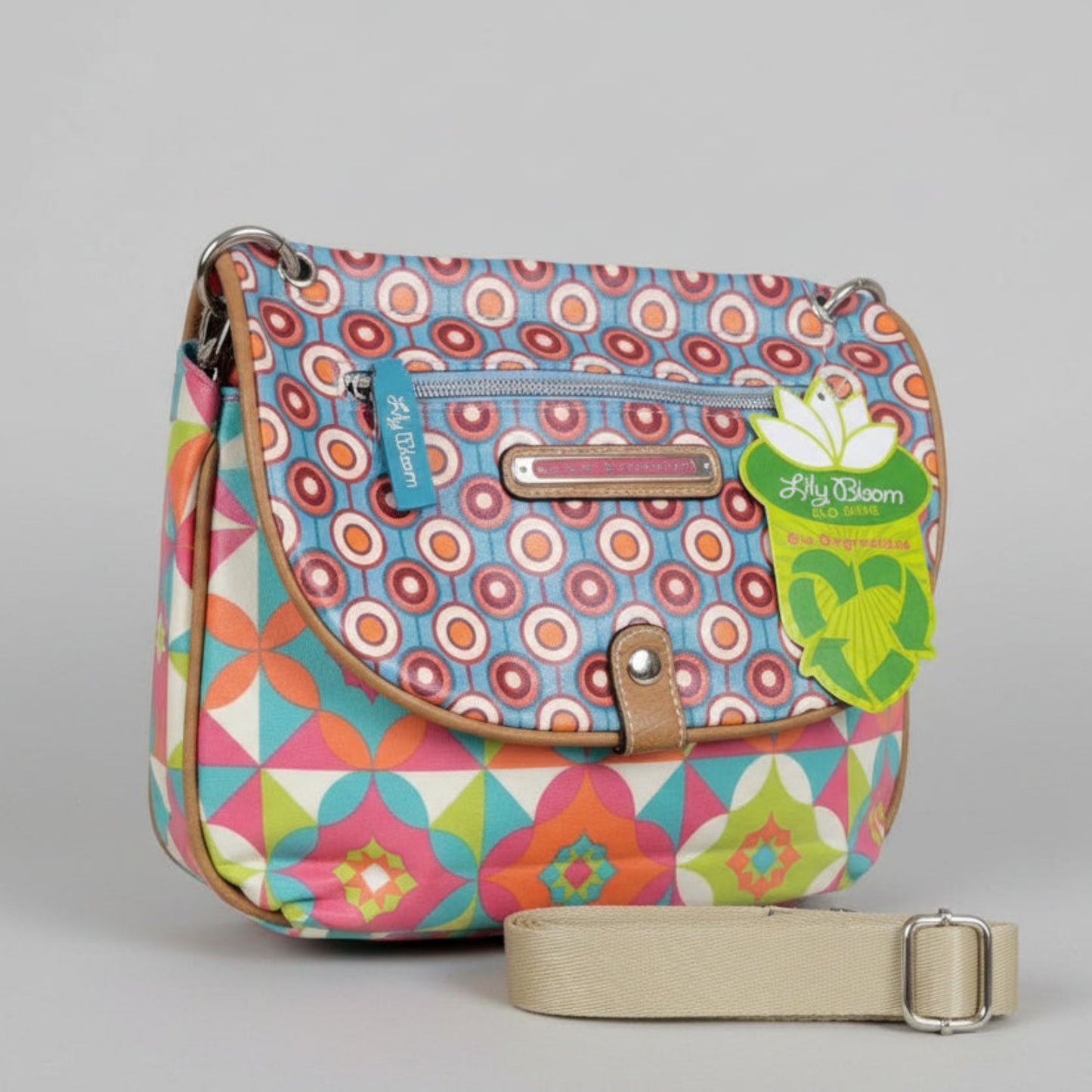 lily bloom flower purse Triple Section Crossbody Purse
