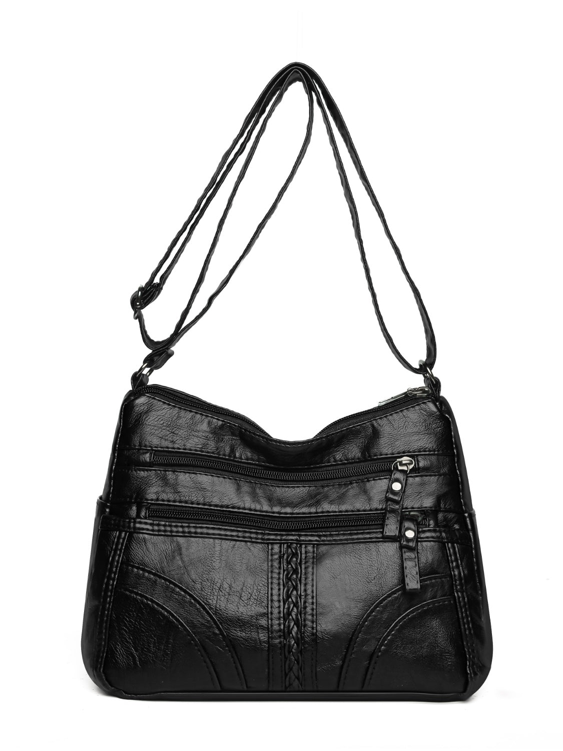 Vegan Leather Adjustable Strap Shoulder Bag
