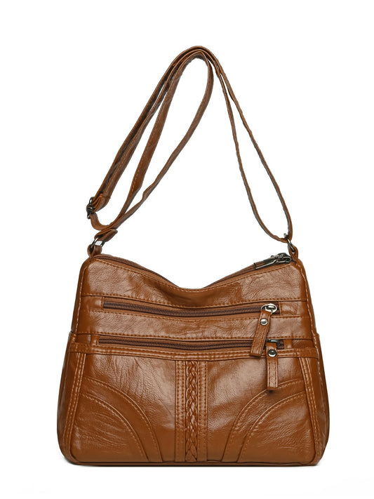 Vegan Leather Adjustable Strap Shoulder Bag
