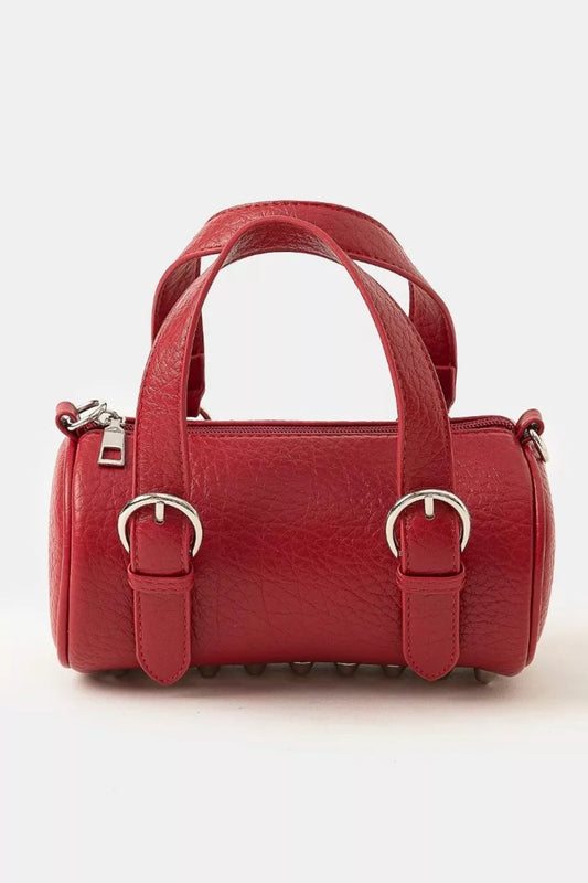 Vegan Leather Buckle Strap Cylinder Hand Bag | Lily Bloom
