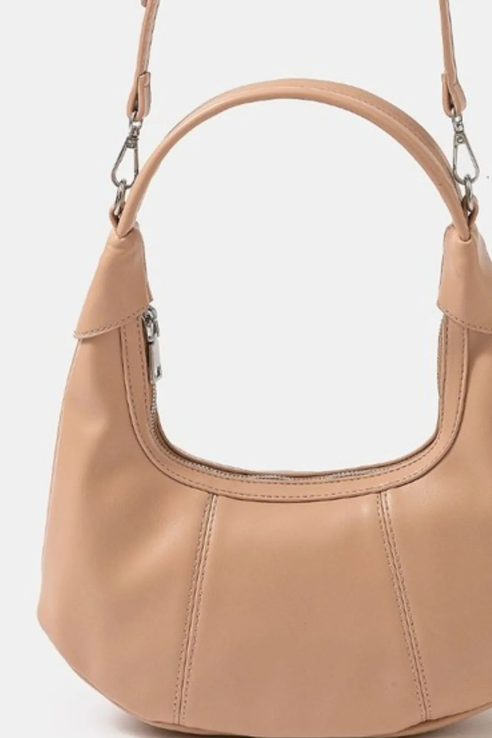Vegan Leather Round Multi Panel Hand Bag | Lily Bloom