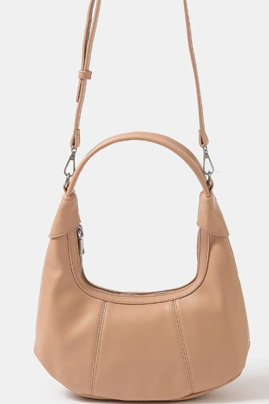 Vegan Leather Round Multi Panel Hand Bag | Lily Bloom