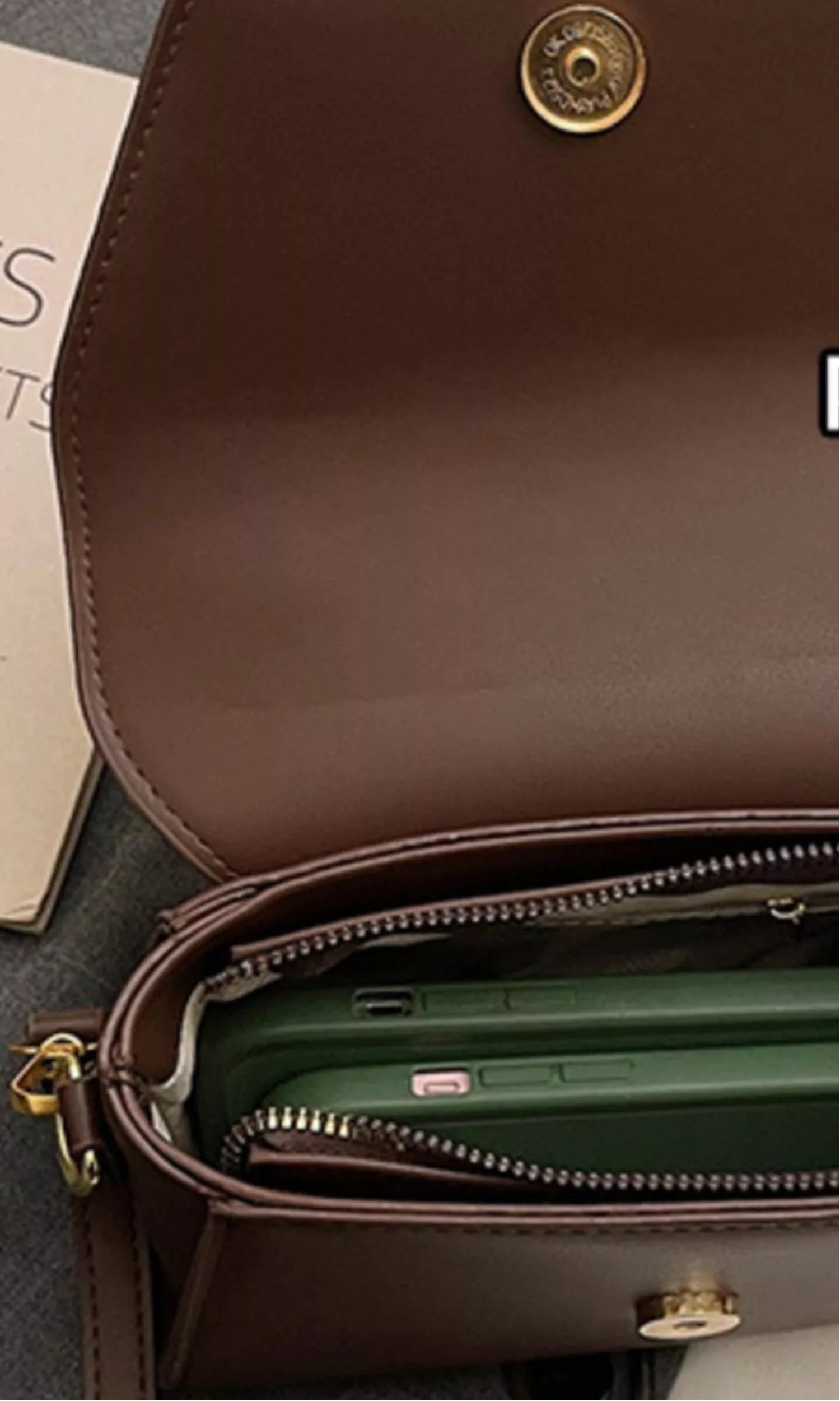 Vintage Suede Flap Crossbody Bag