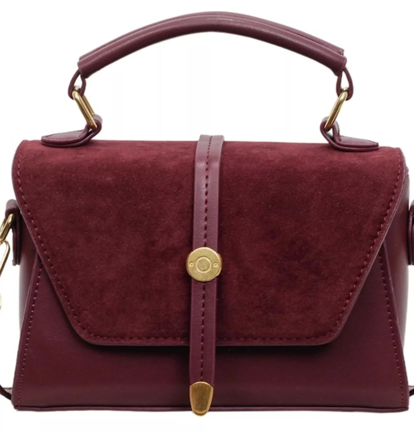 Vintage Suede Flap Crossbody Bag