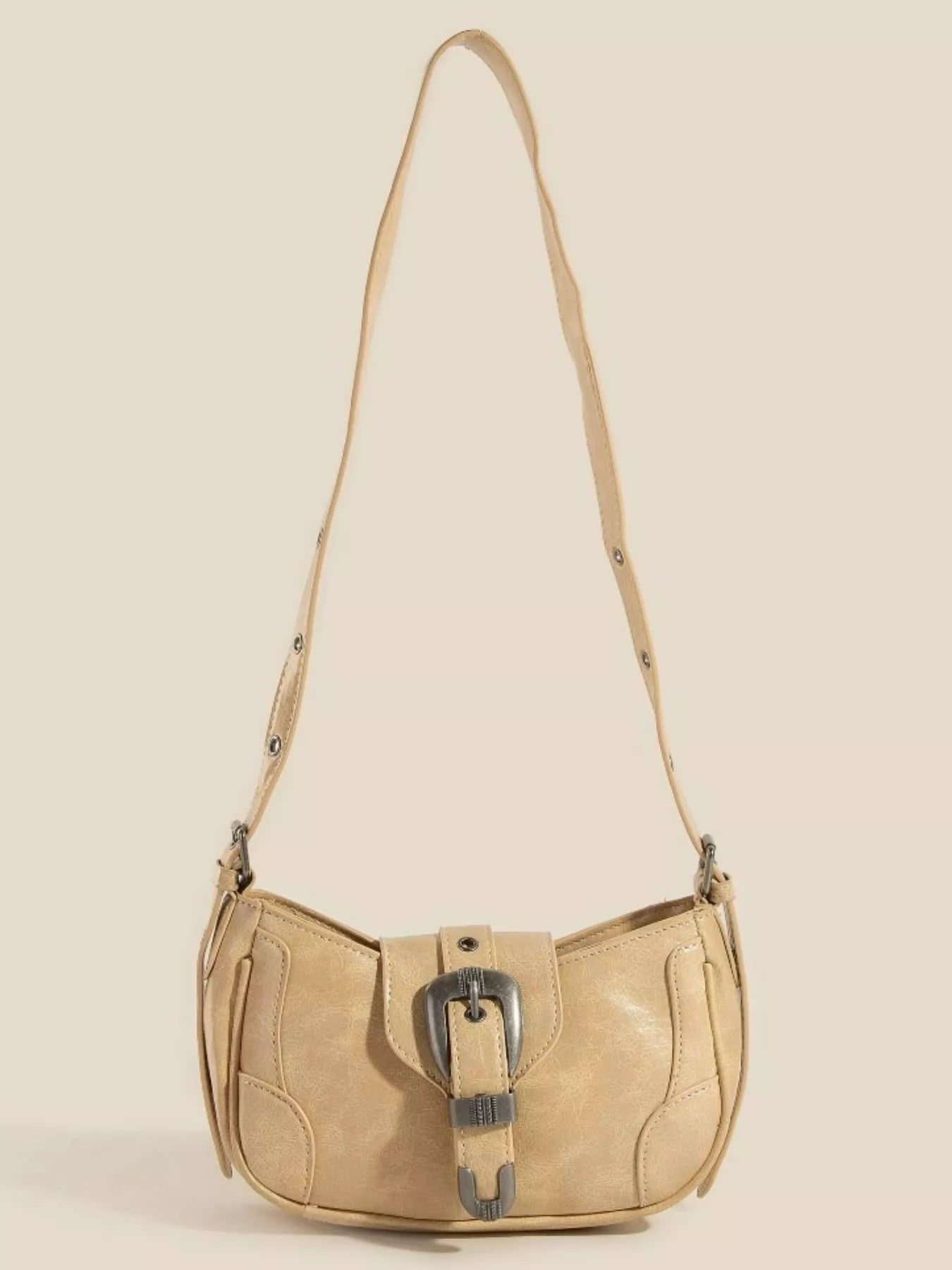 Western Buckle Accent Multi Panel Shoulder Bag | Lily Bloom