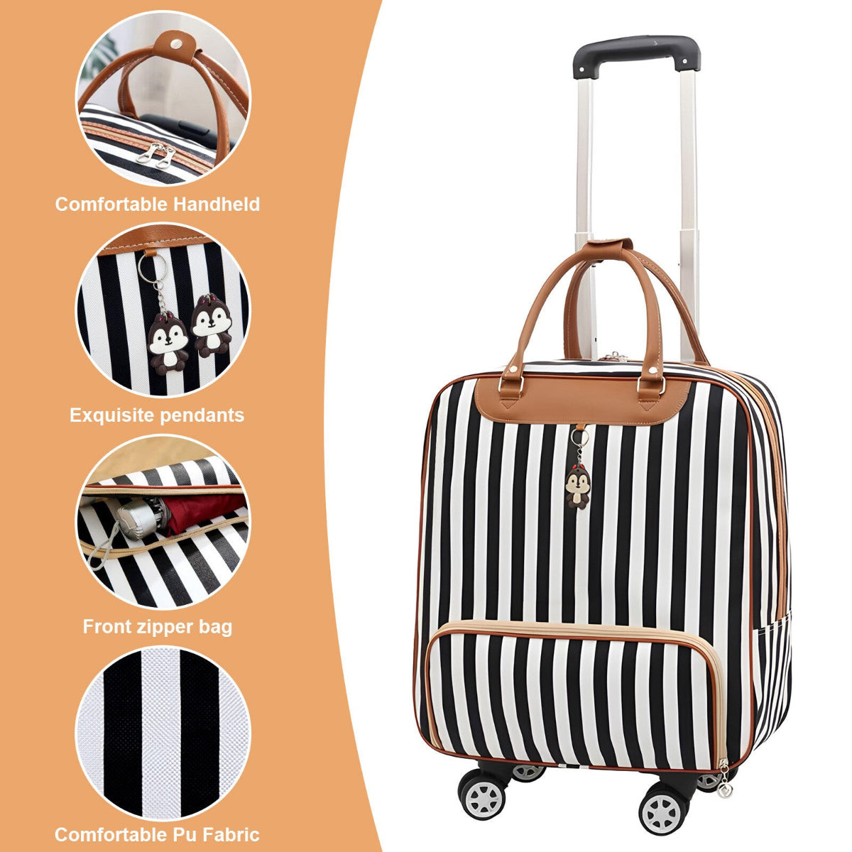 Wheeled Underseat Carry-On Duffle Bag – Spinner Trolley Luggage