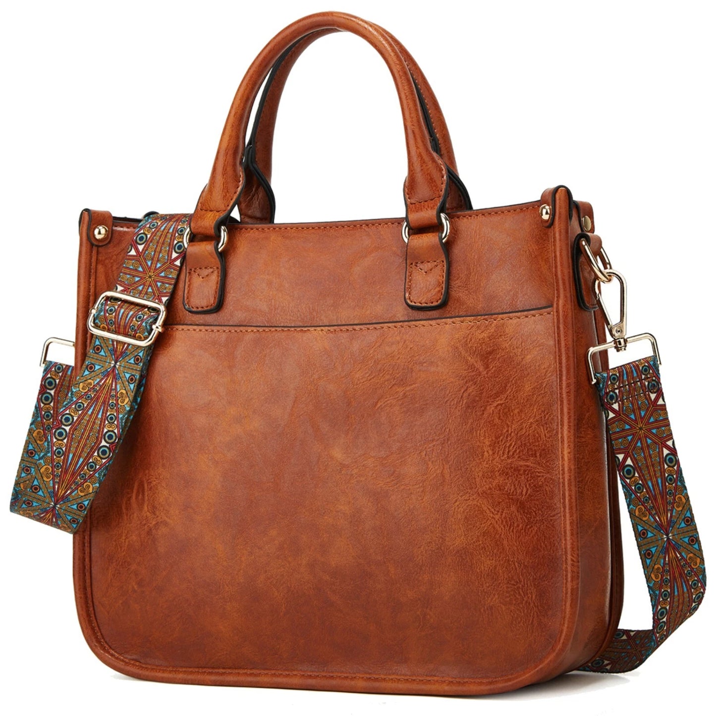 Wide Shoulder Straps, Cute Vegan Leather Handbag Purse