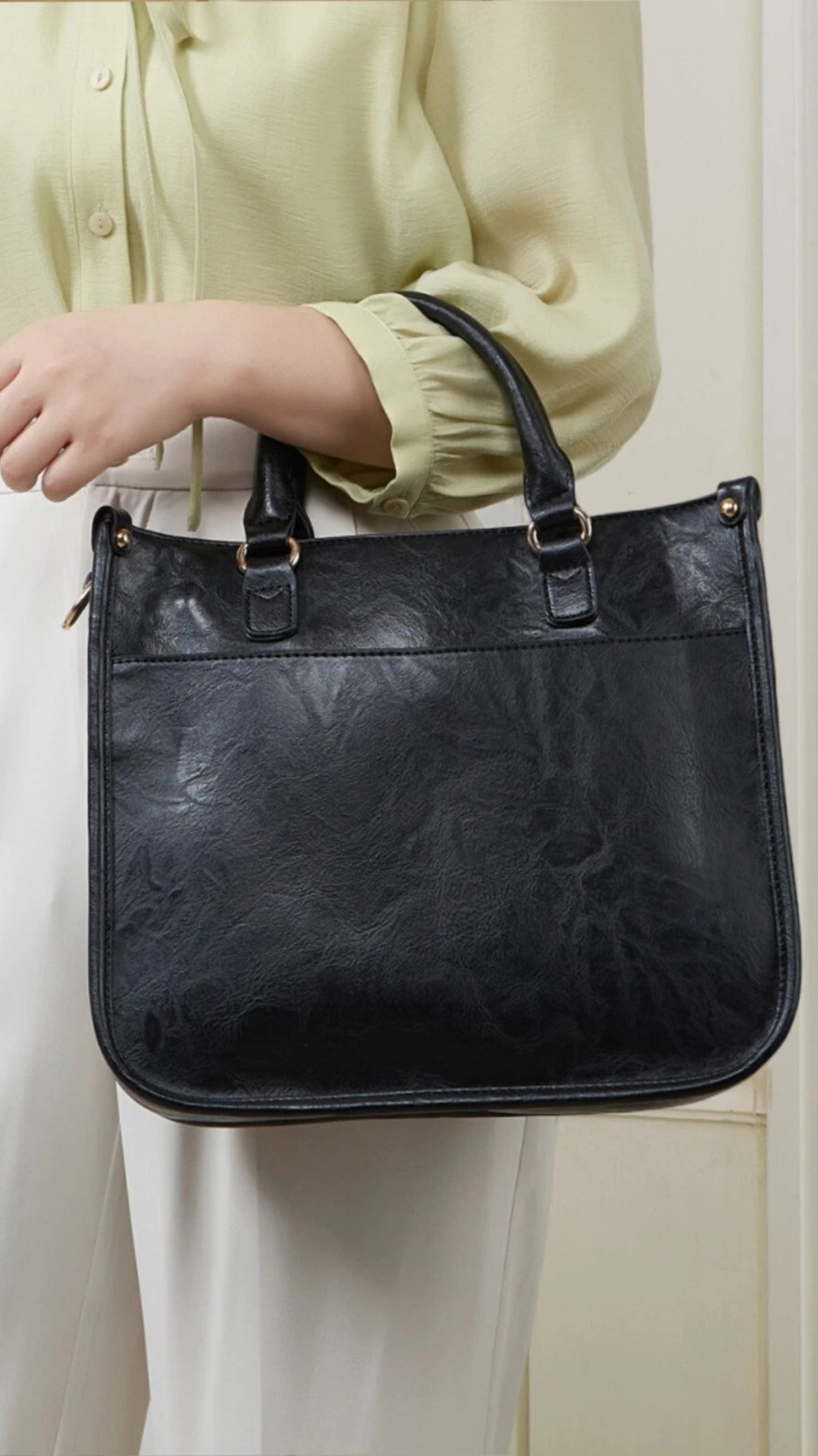 Wide Shoulder Straps, Cute Vegan Leather Handbag Purse