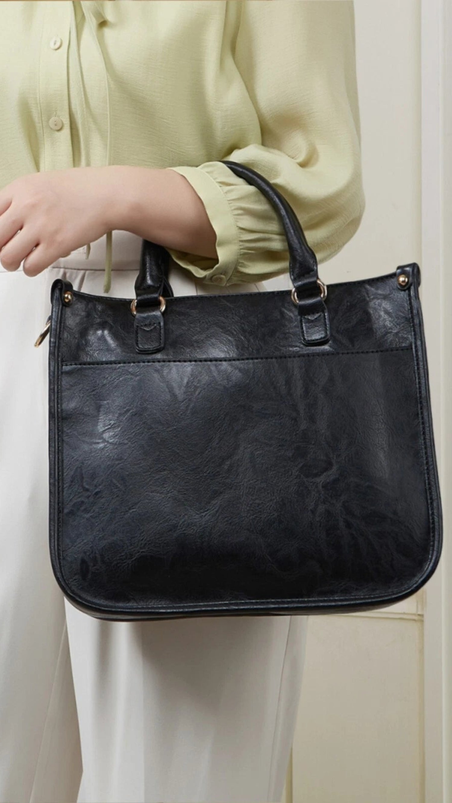 Wide Shoulder Straps, Cute Vegan Leather Handbag Purse