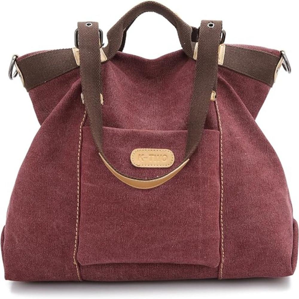 Women Shoulder Hobo Canvas Top Handle Tote Crossbody Handbag - Lily Bloom Store