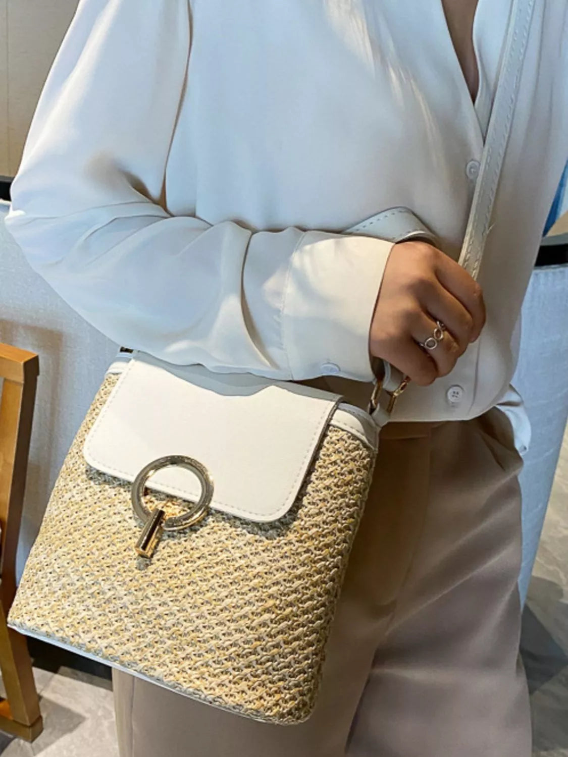 Woven Straw Crossbody Bag | Lily Bloom