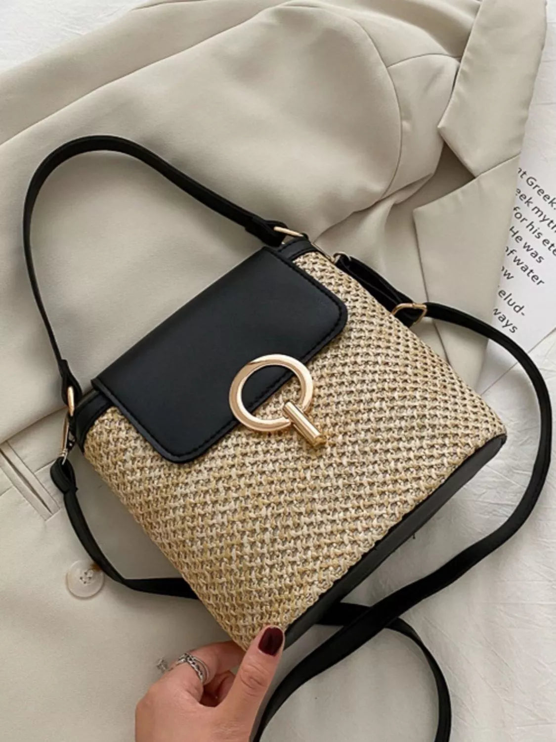 Woven Straw Crossbody Bag | Lily Bloom