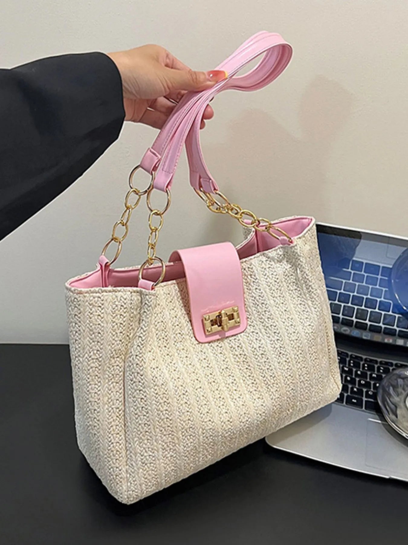 Woven Straw Shoulder Bag | Lily Bloom