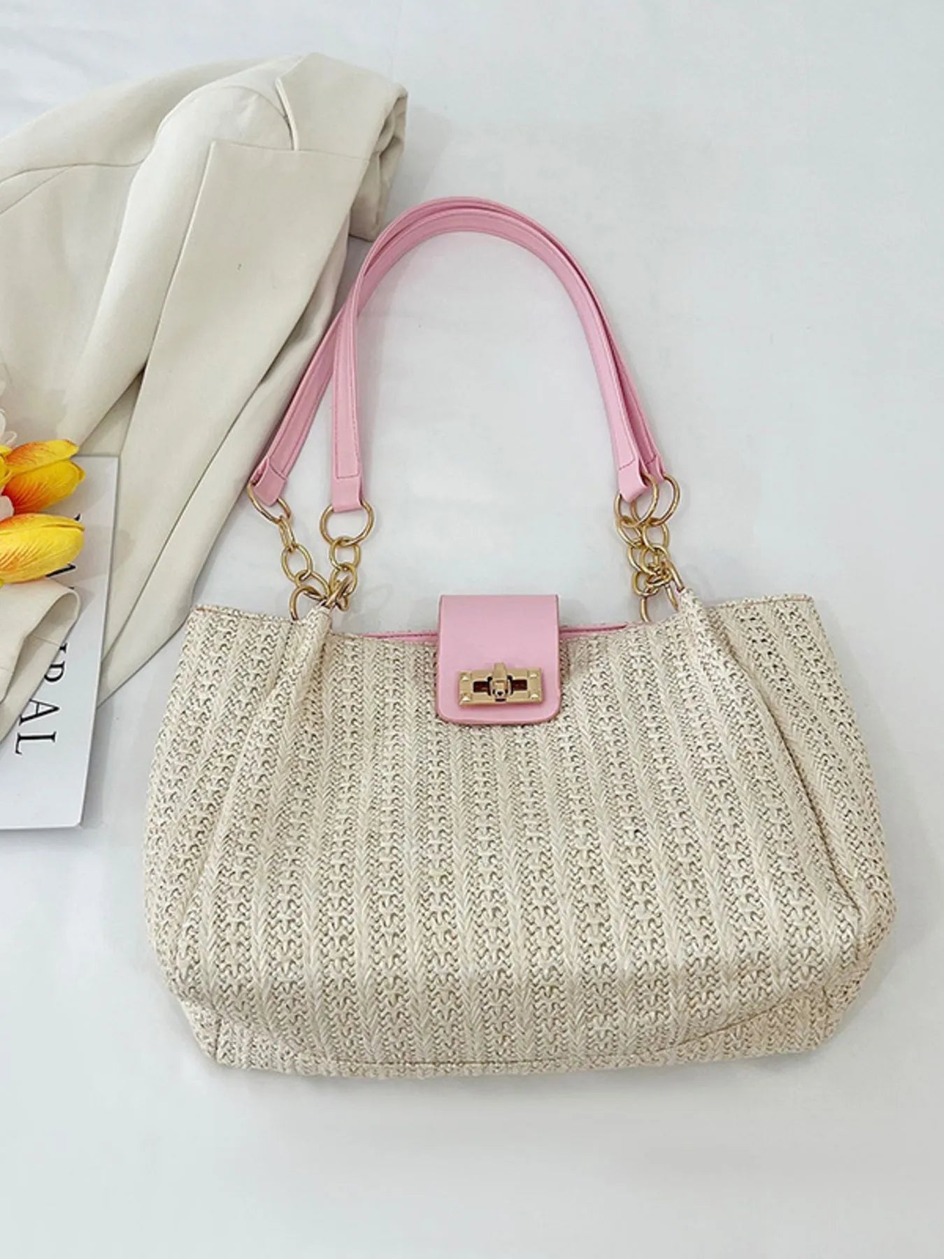Woven Straw Shoulder Bag | Lily Bloom