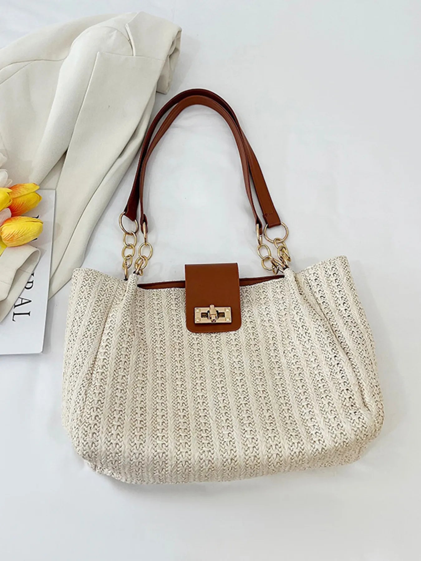 Woven Straw Shoulder Bag | Lily Bloom