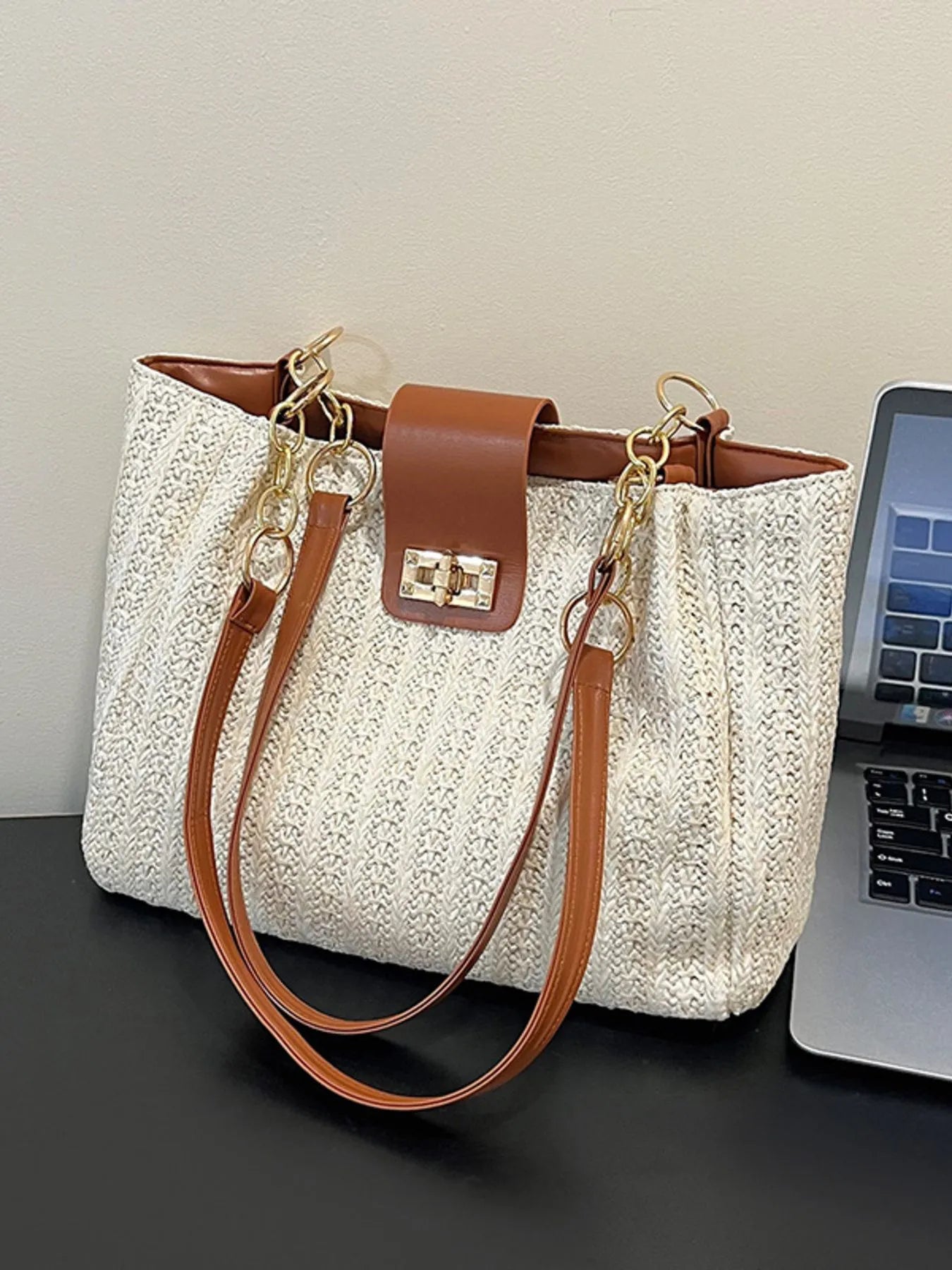 Woven Straw Shoulder Bag | Lily Bloom