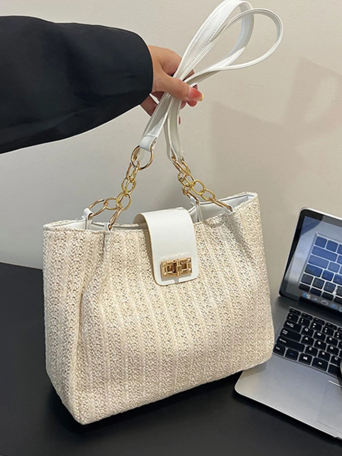 Woven Straw Shoulder Bag | Lily Bloom