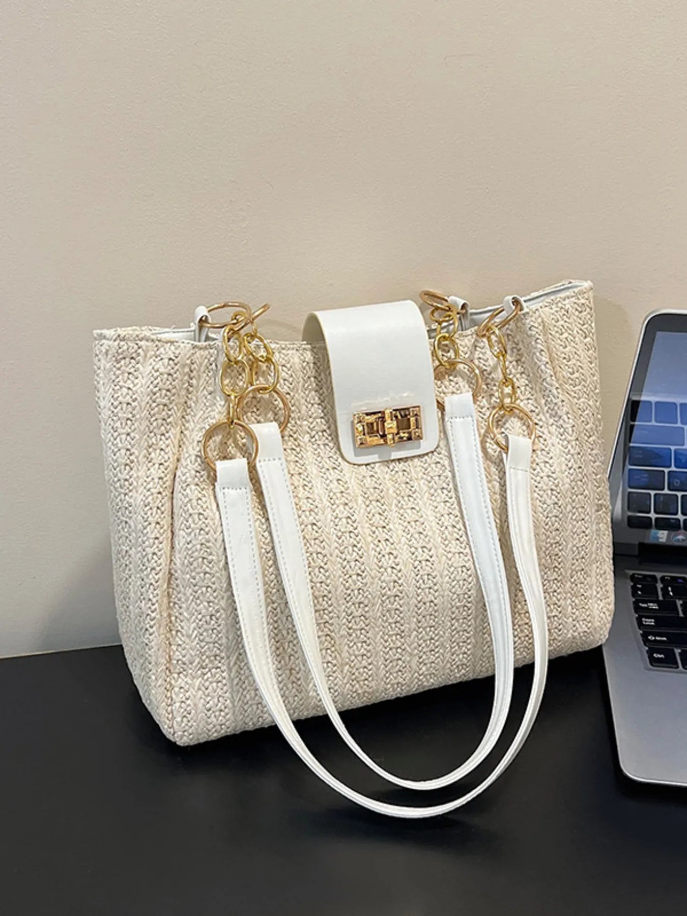 Woven Straw Shoulder Bag | Lily Bloom