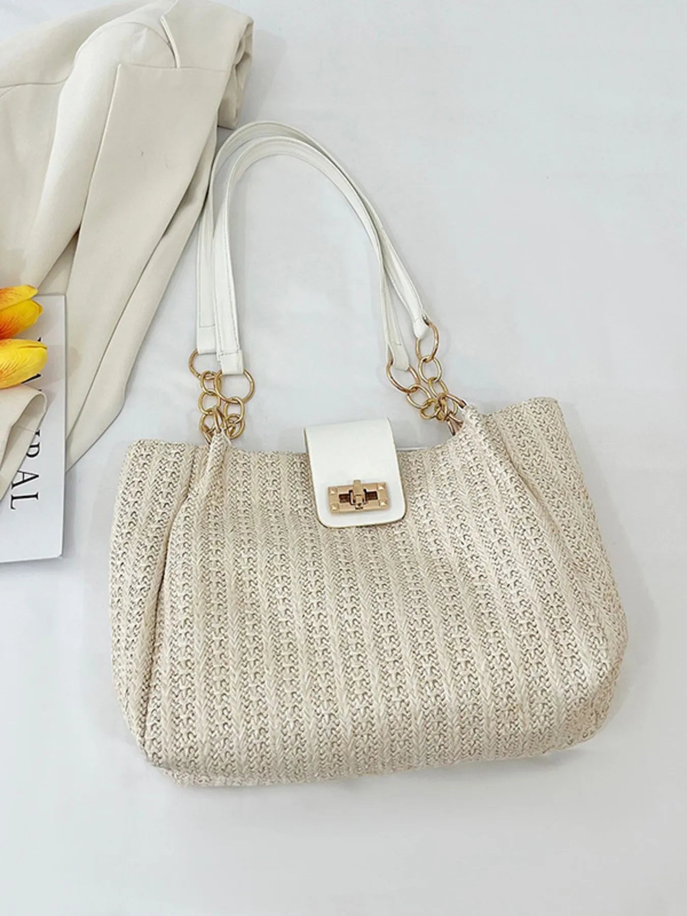 Woven Straw Shoulder Bag | Lily Bloom