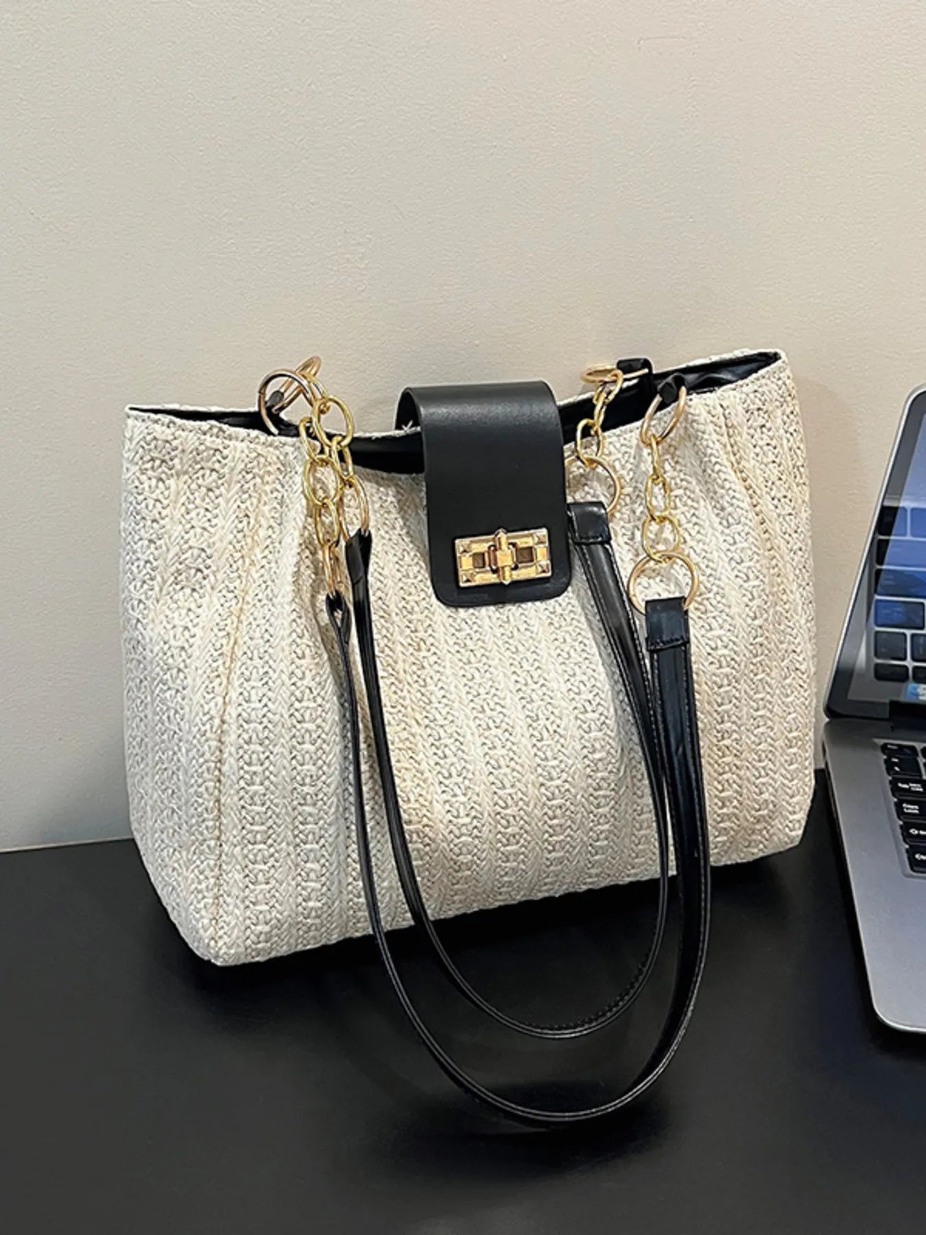 Woven Straw Shoulder Bag | Lily Bloom