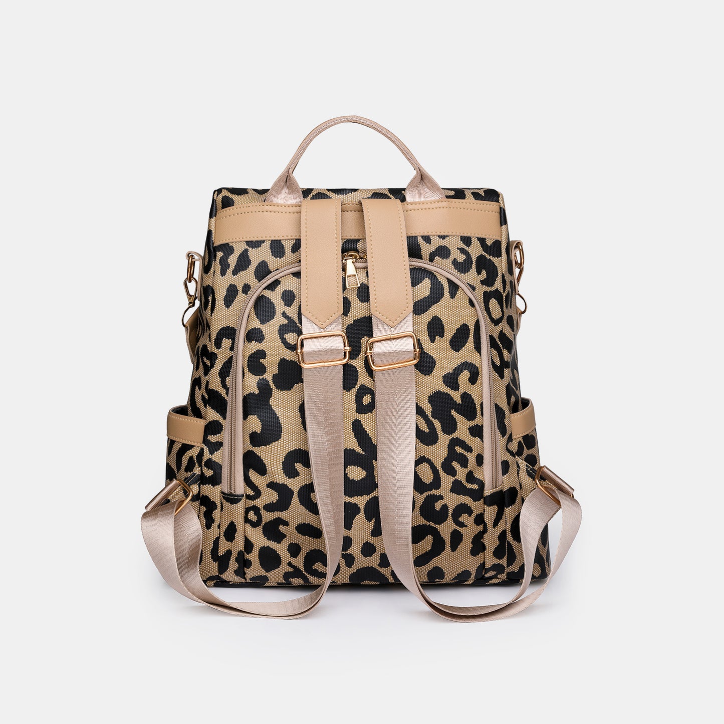 Leopard Leather Backpack Bag