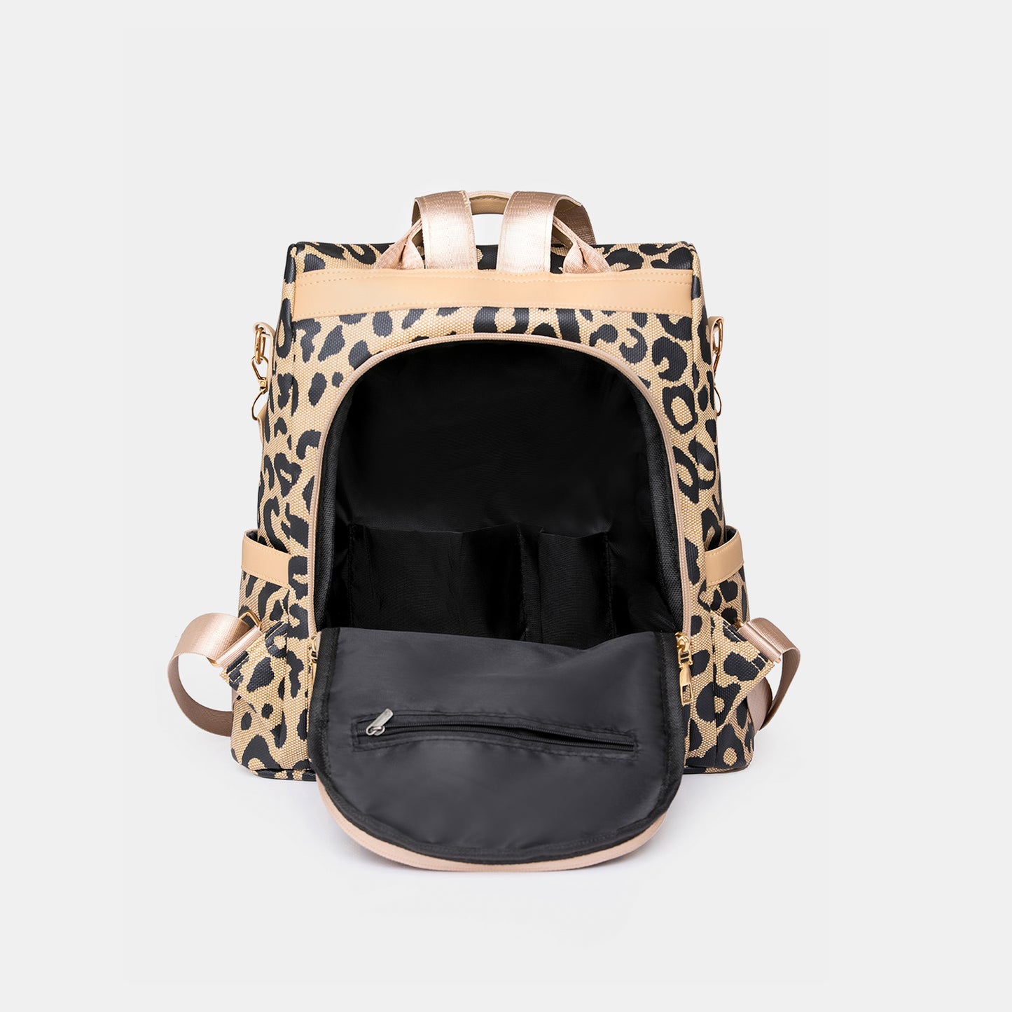 Leopard Leather Backpack Bag