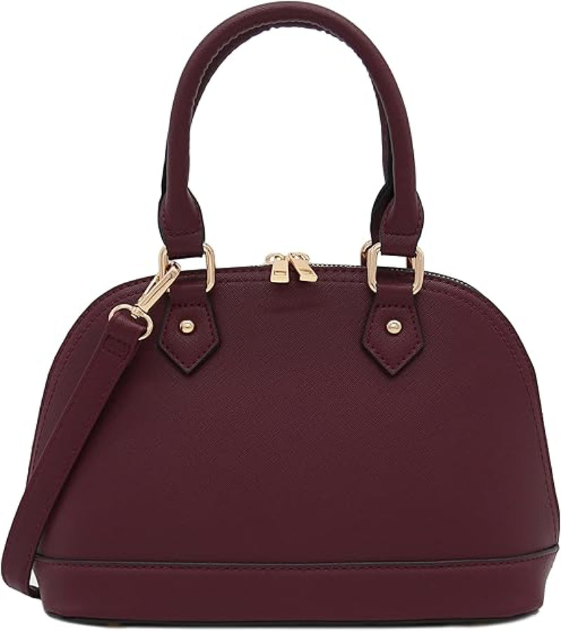 Zip-Around Classic Dome Saffiano Leather Satchel | Lily Bloom