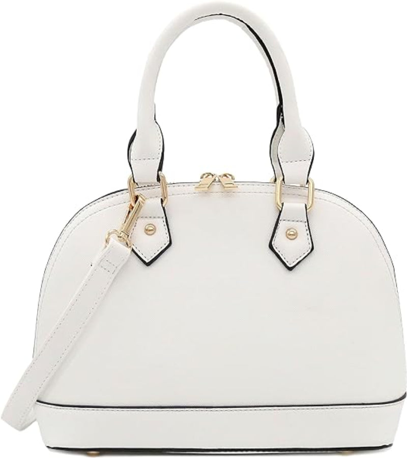 Zip-Around Classic Dome Saffiano Leather Satchel | Lily Bloom