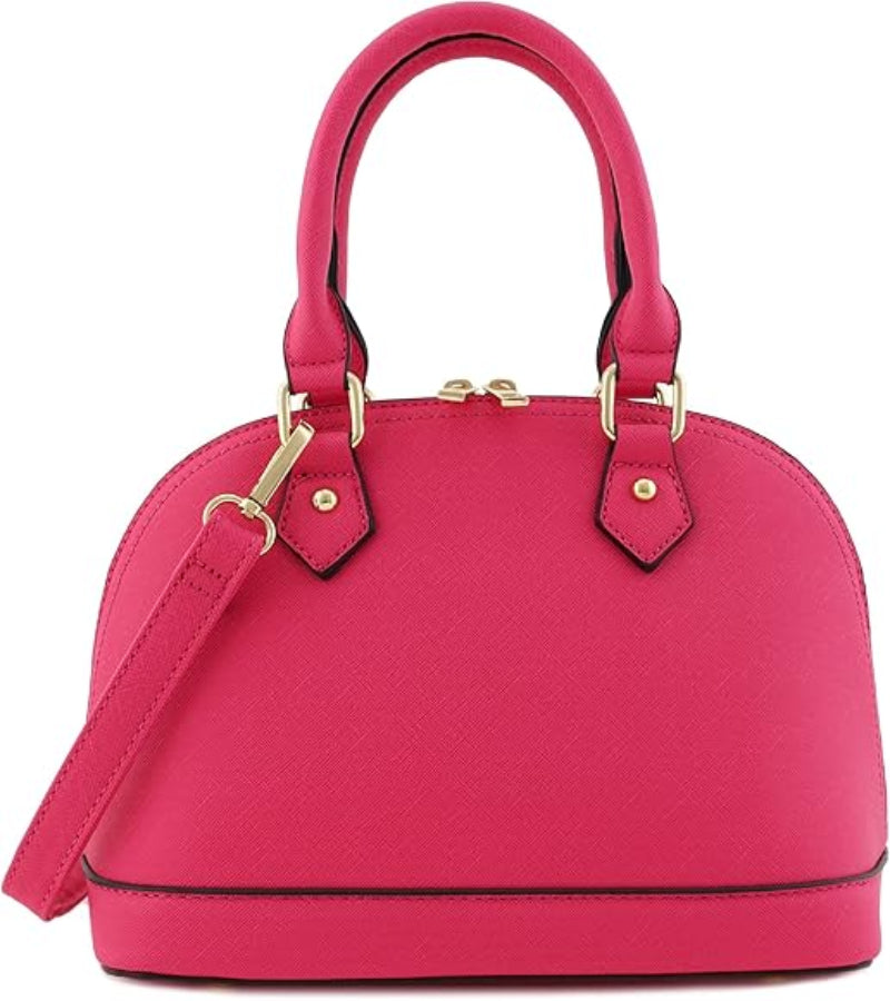 Zip-Around Classic Dome Saffiano Leather Satchel | Lily Bloom