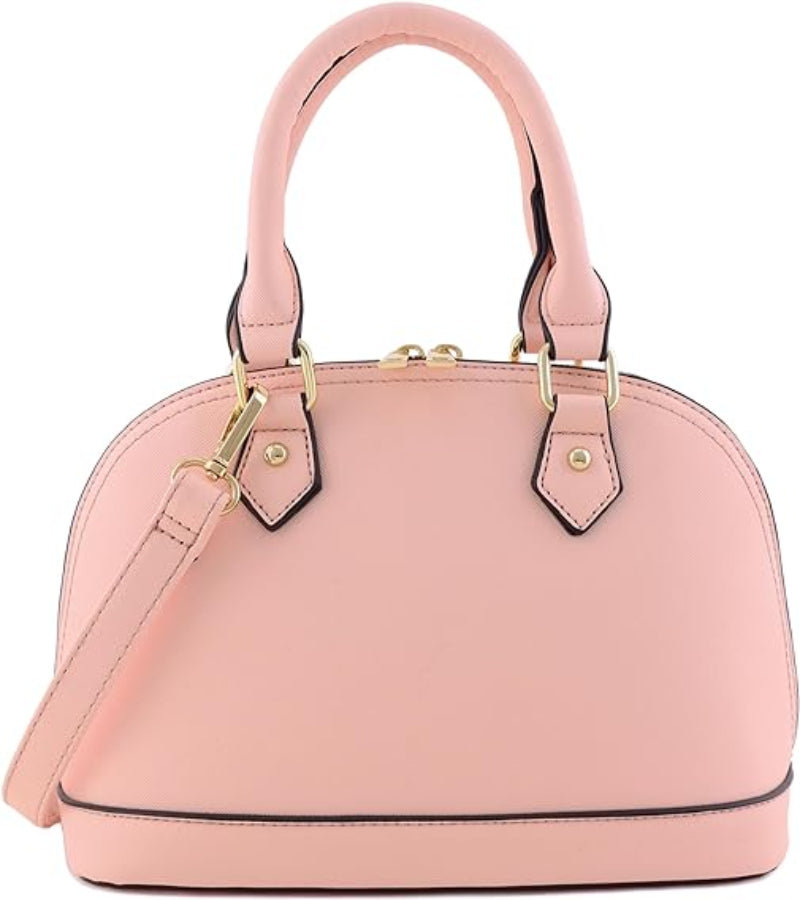 Zip-Around Classic Dome Saffiano Leather Satchel | Lily Bloom
