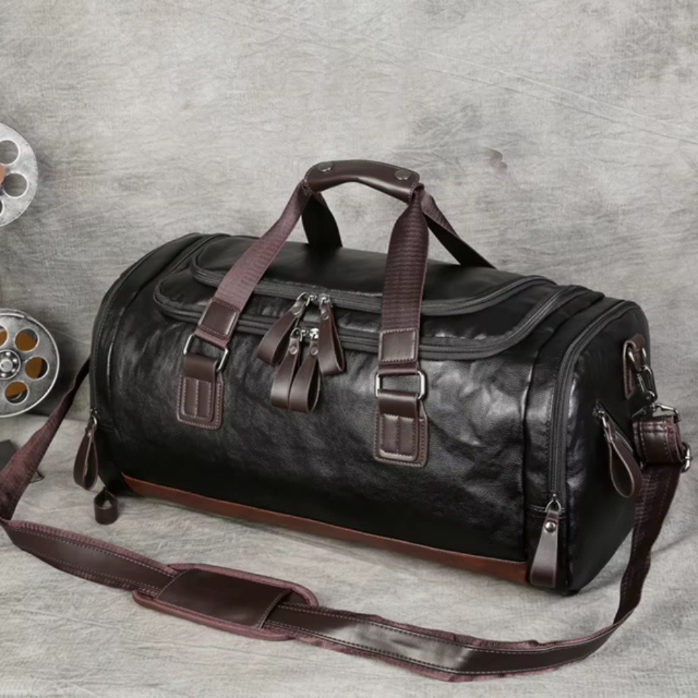 Large Capacity Leather Travel Backpack