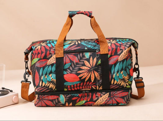 Canvas Printed Travel Bag - Lily Bloom