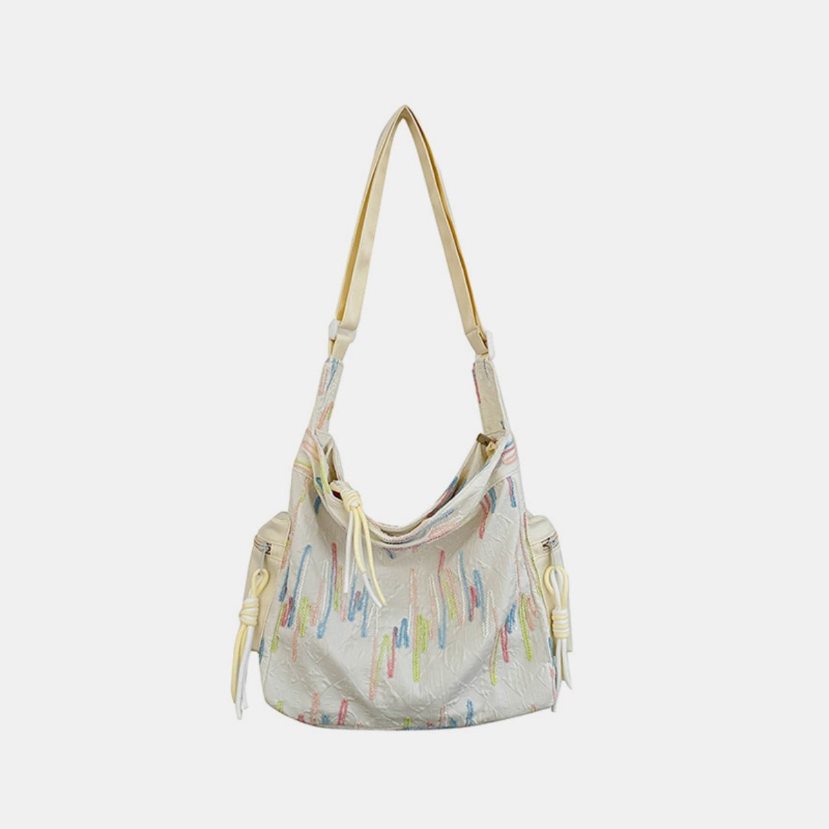 Contrast Texture Shoulder Bag - Lily Bloom