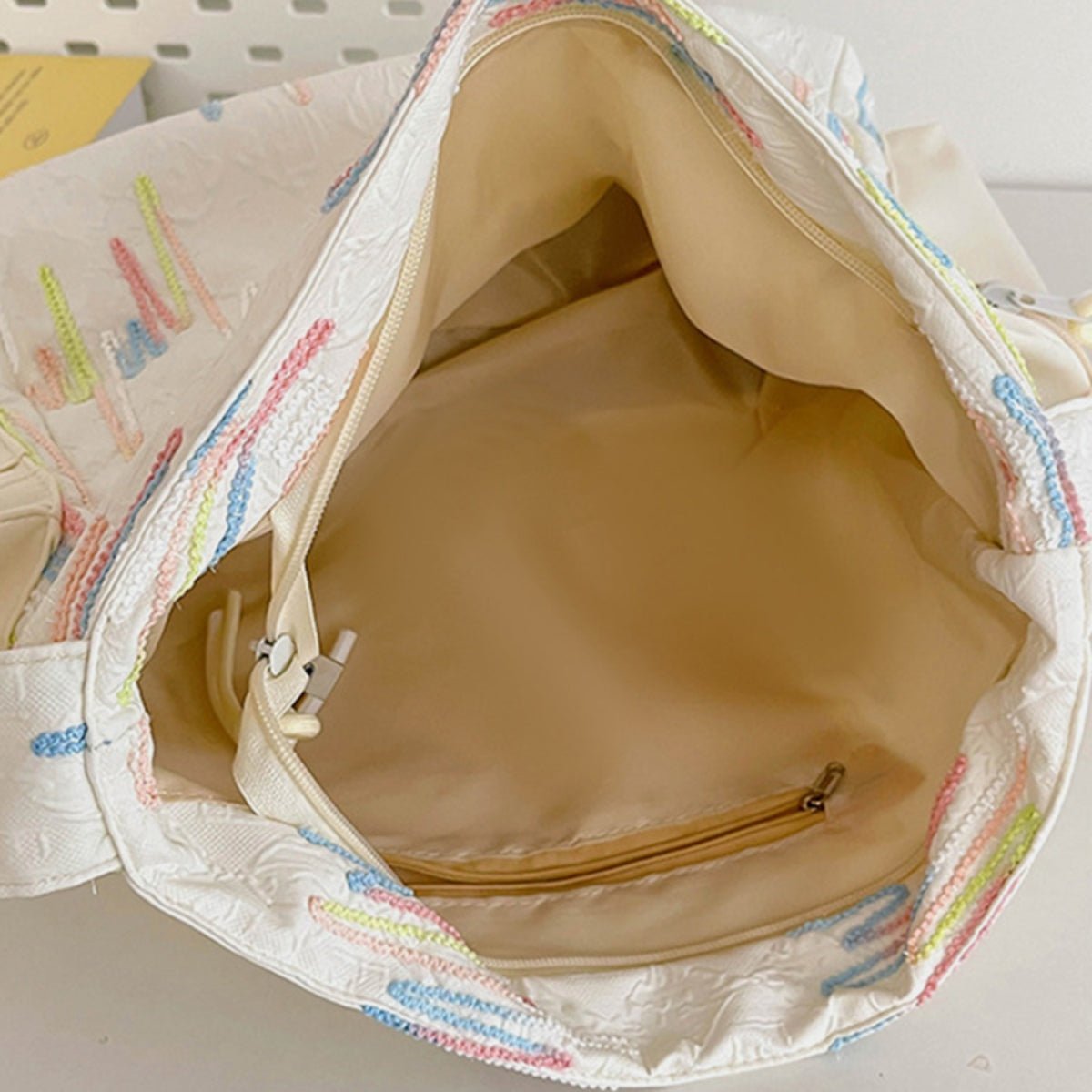 Contrast Texture Shoulder Bag - Lily Bloom