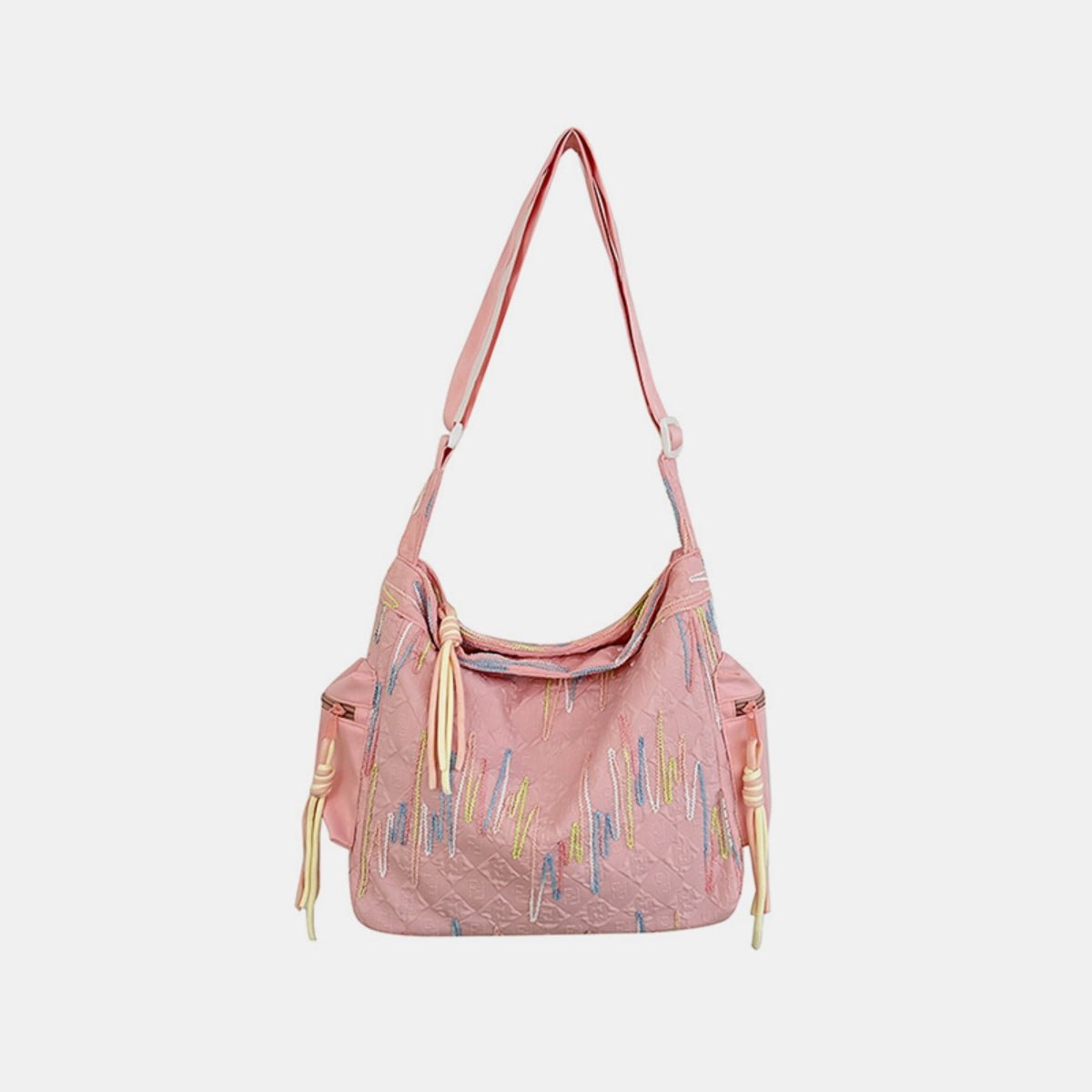 Contrast Texture Shoulder Bag - Lily Bloom