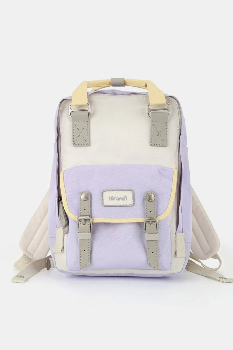Contrast Water and Scratch - Resistant Nylon Backpack Bag - Lily Bloom