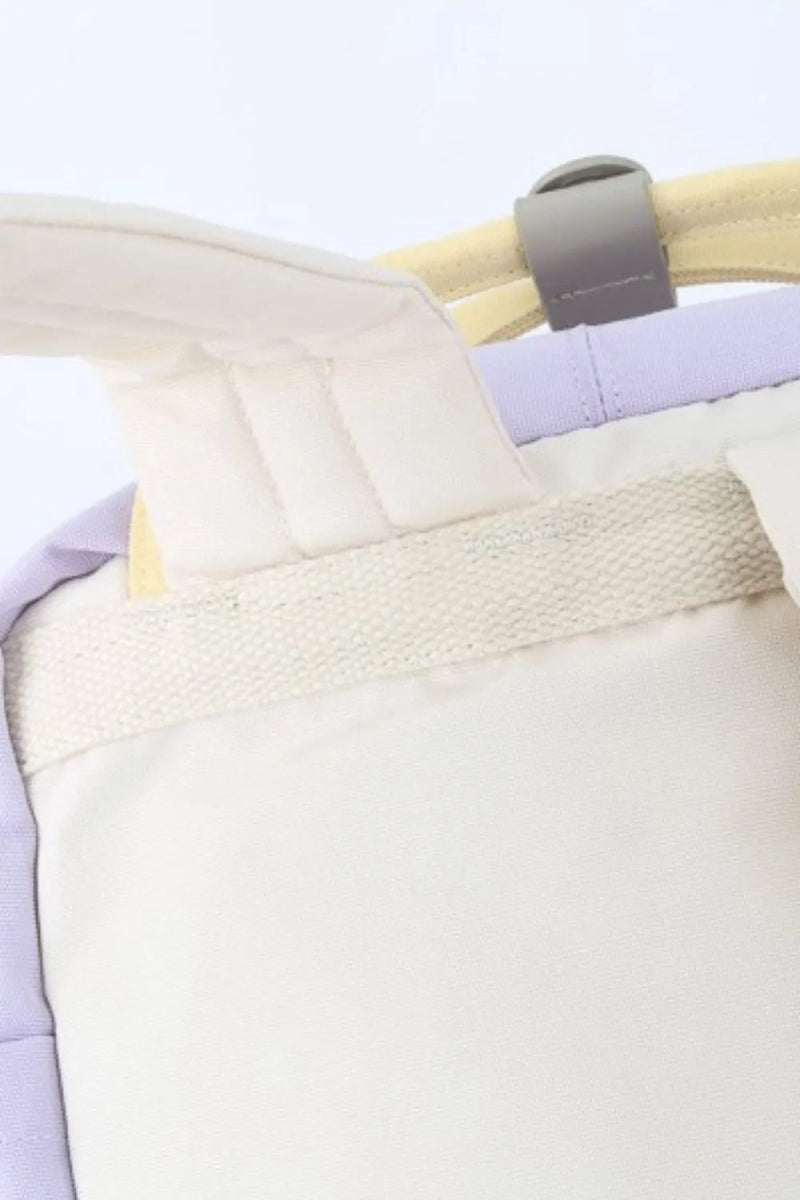 Contrast Water and Scratch - Resistant Nylon Backpack Bag - Lily Bloom