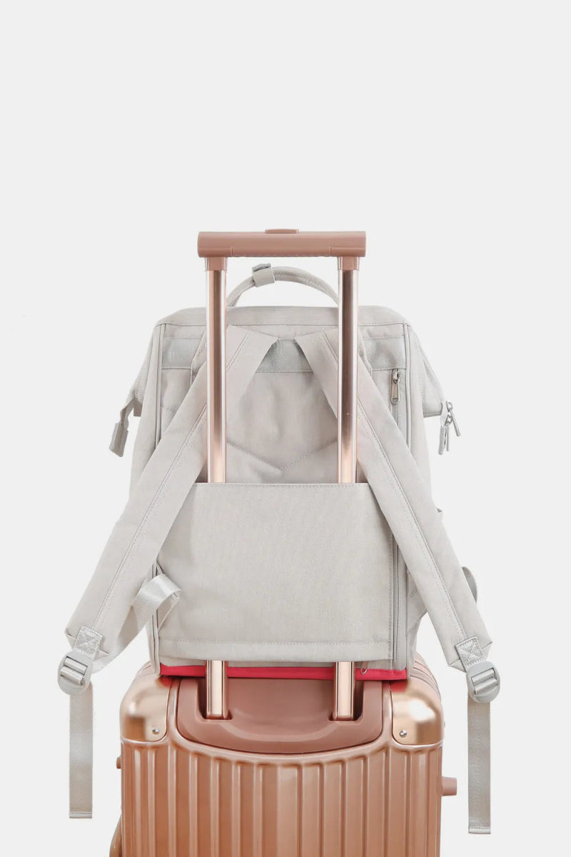 Contrast Waterproof Backpack Bag with External USB Port - Lily Bloom