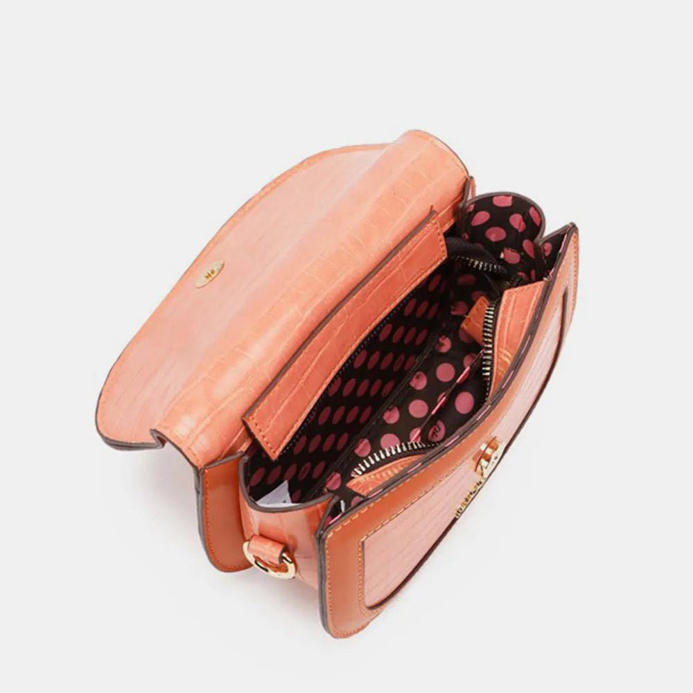 Croc Embossed Crossbody Bag - Lily Bloom